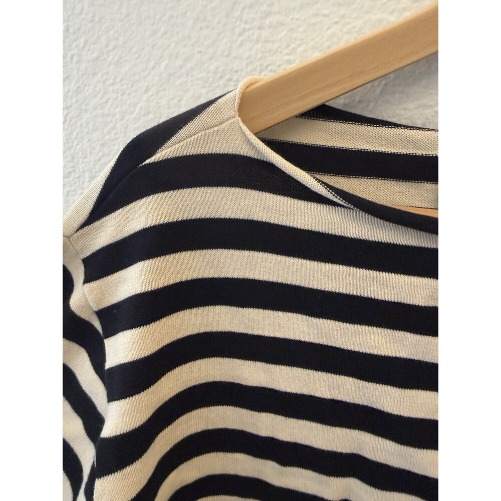 THE GREAT SAILOR SWEATER TOP BLACK CREAM STRIPE OVERSIZED SIZE 1/Small $225 - Picture 5 of 10